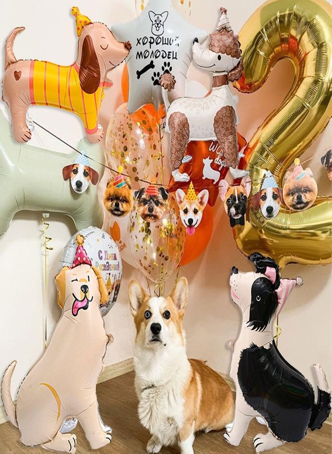 Tagberoy 4 PCS 3D Dog Balloons Cute Puppy Balloons for Dog Themed Birthday Party Decorations Dogs Birthday Party Supplies - Image 5
